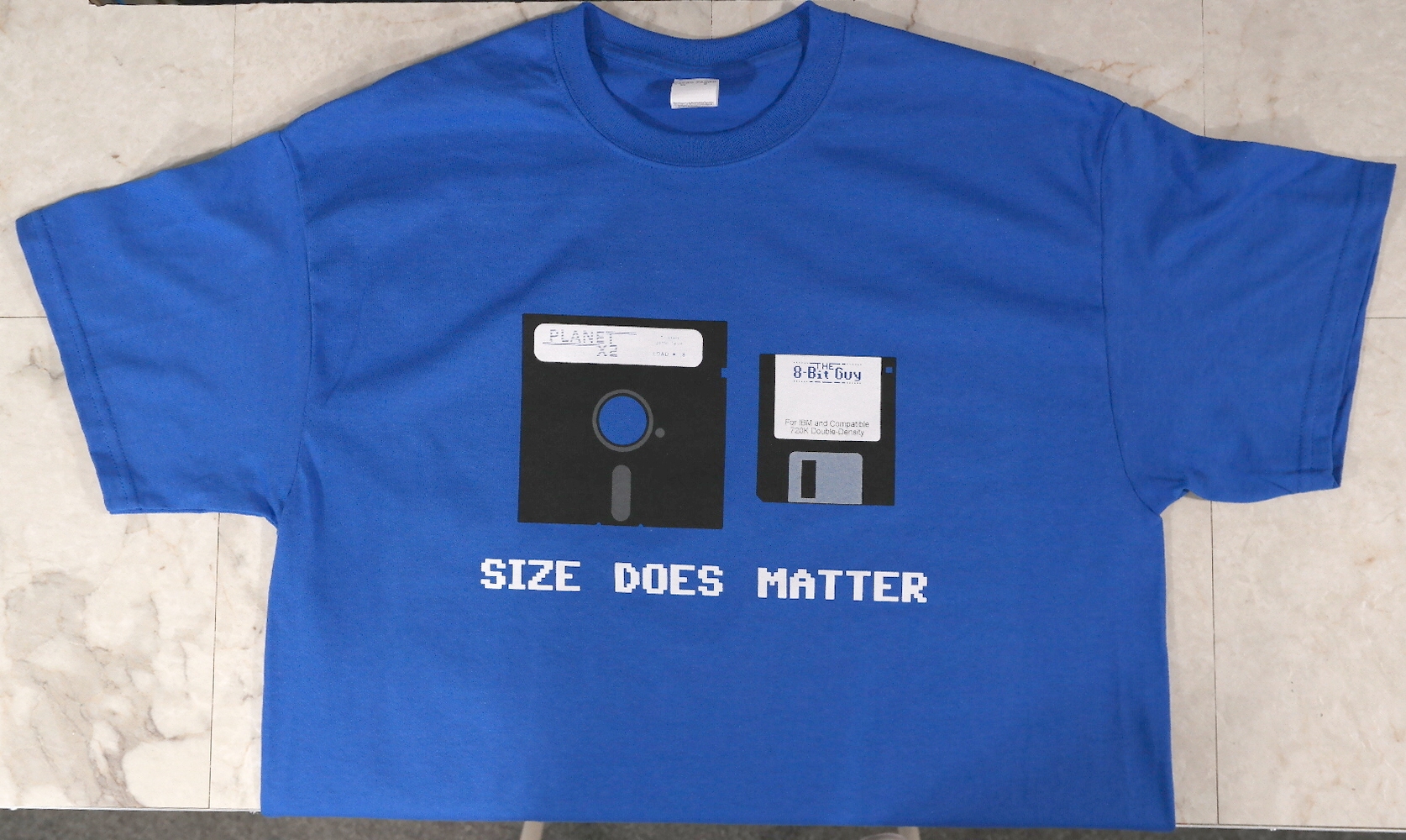 TShirt Floppy Disk Size Blue The 8Bit Guy