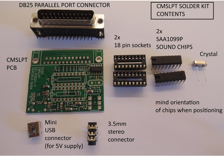 CMSLPT (CMS/GameBlaster compatible Parallel Sound Card) The 8Bit Guy